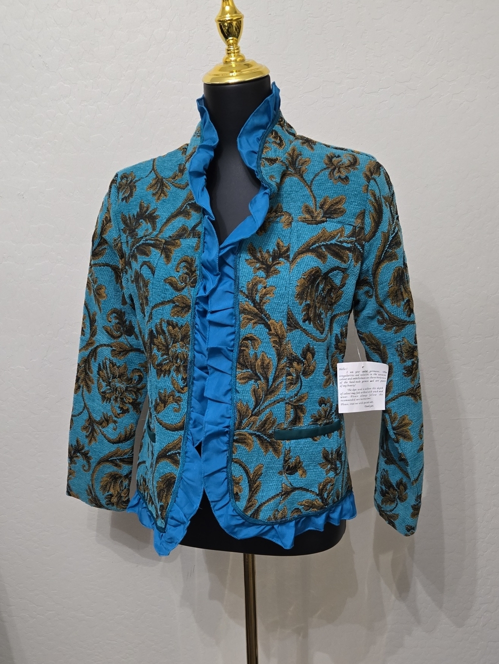 Alex Kim Blue Brown Blazer Size PM
